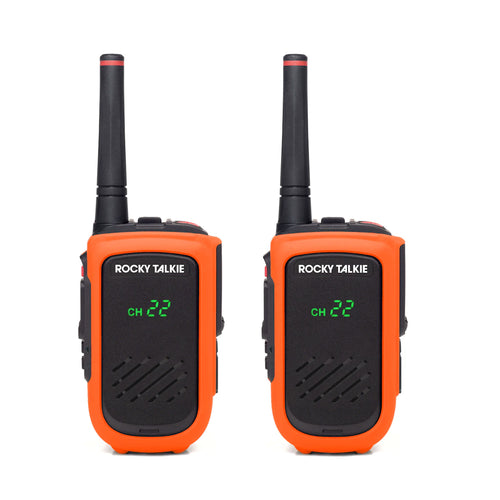 Hi-vis orange Rocky Talkie radios