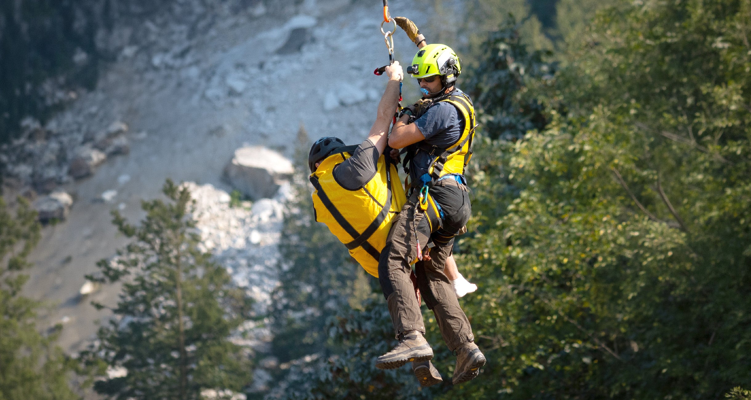 SAR team rescuing a person