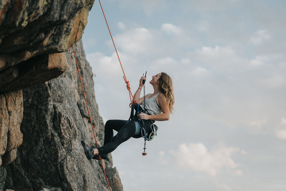 Climber using Mountain Radio